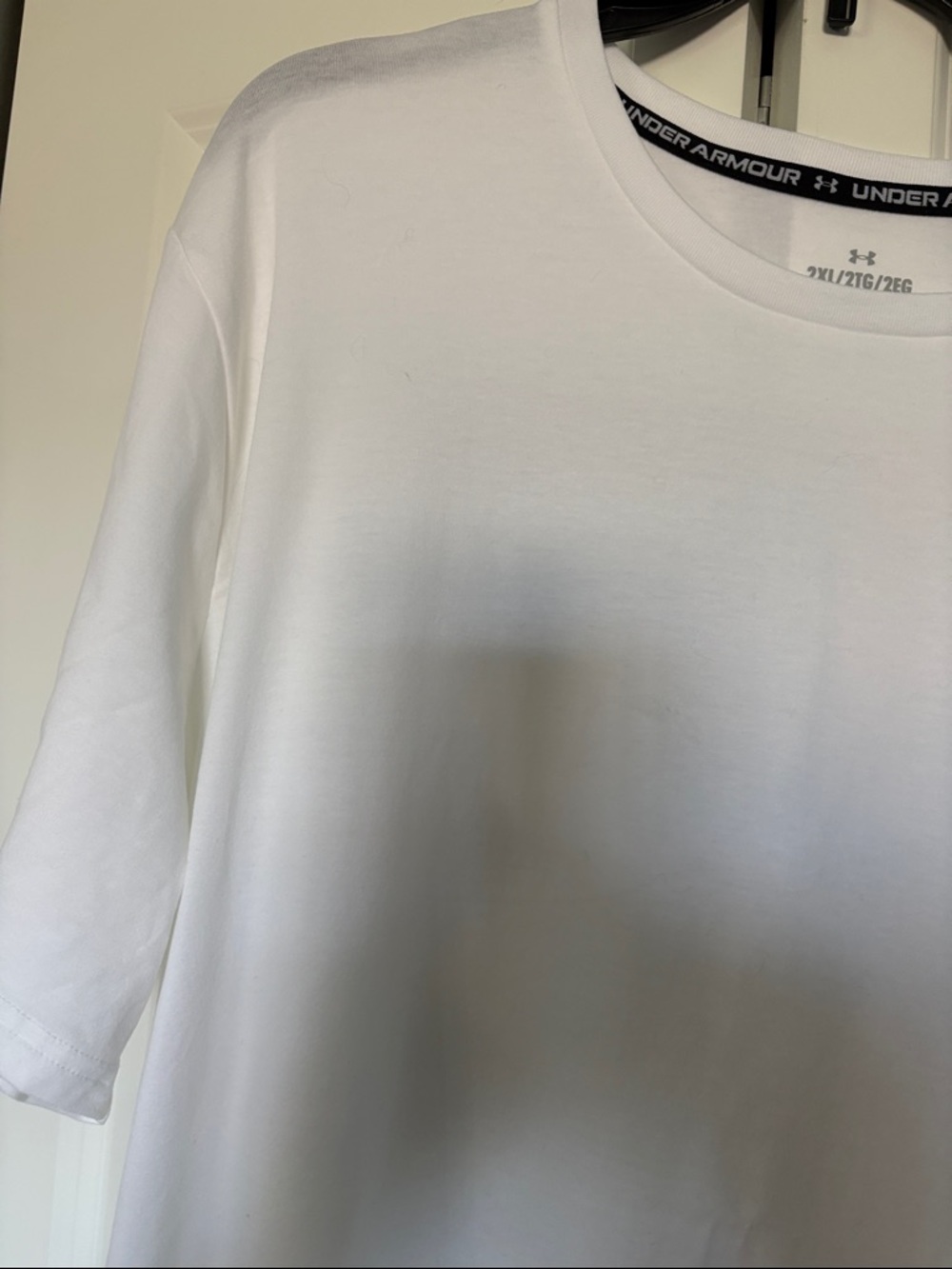Under Armour White Short Sleeve Tee with Green & Yellow Logos - Picture 5 of 10